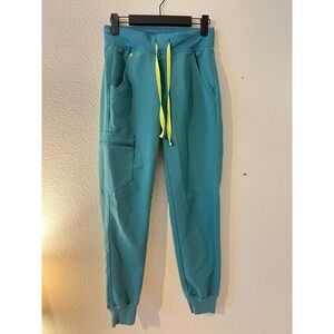 FIGS Womens Zamora Teal Hydrogreen Jogger Scrub Pants Sz XXS Medical Uniform